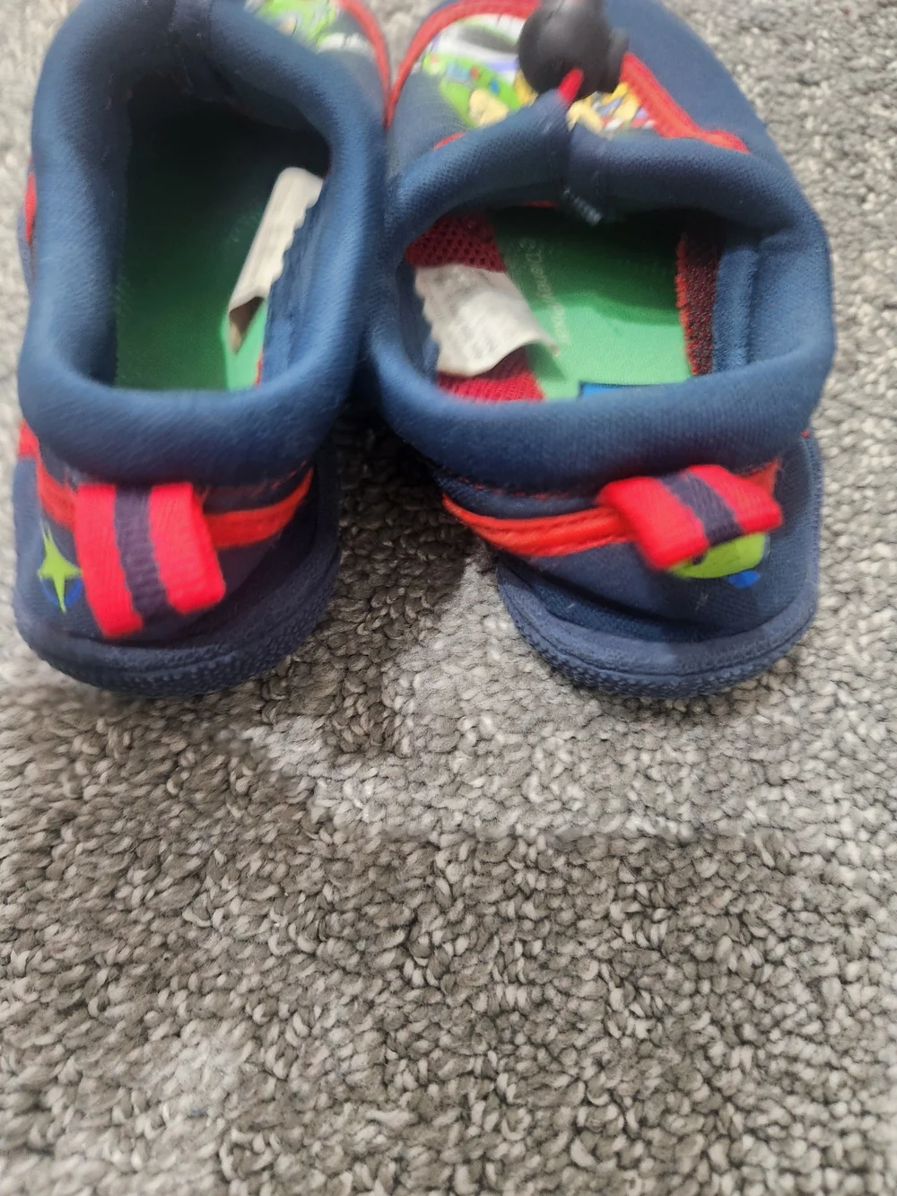 Kids Navy and Red Toy Story Water Shoes Size 7-8
